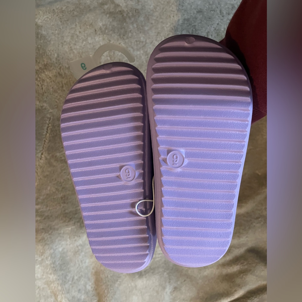 Cat & Jack Lavender Kids Slippers - Picture 2 of 3
